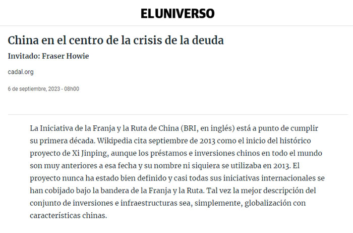 China en el centro de la crisis de la deuda