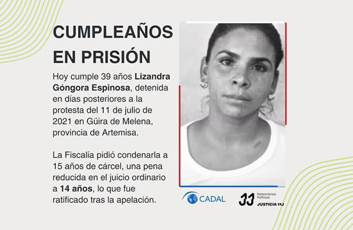 Cumpleaños en prisión: Lizandra Góngora Espinosa